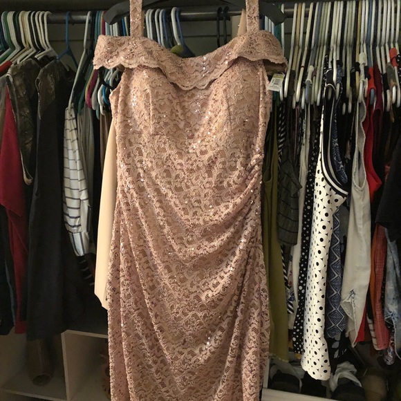 Beautiful sequins and lace off the shoulder dress - Picture 1 of 5